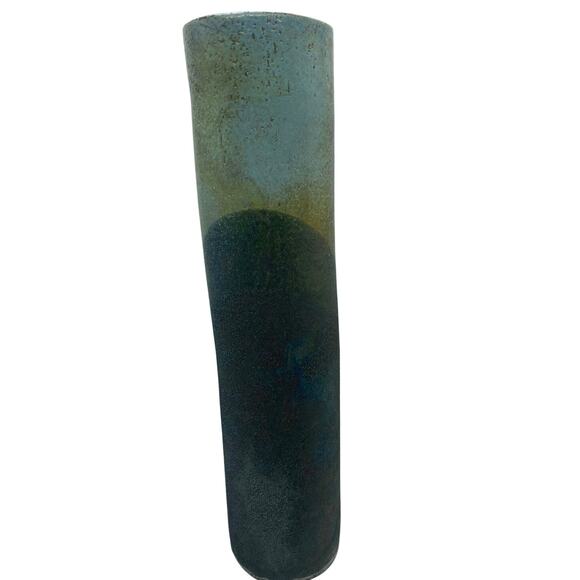 Ann Wallin 12”
Tall Cylindrical Raku Pottery Wall Pocket Vase Signed 12x3 - Picture 3 of 9